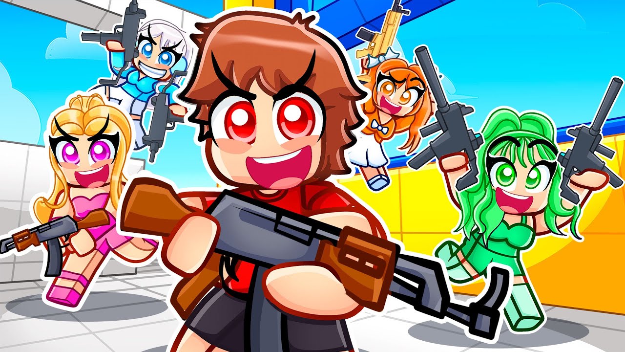 Techy Plays Arsenal In Roblox With MY CRAZY FAN GIRLS...