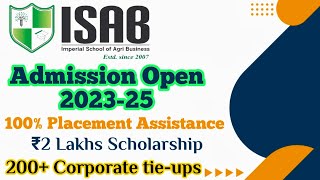ISAB Greater Noida | Top ABM college - Food & Agribusiness | Scholarship, 100% Placement