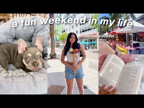 A fun WEEKEND IN MY LIFE | new puppy, farmer's market, shopping & reading..