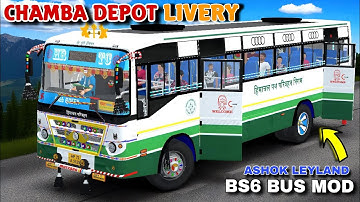 Chamba Depot || Ashok Leyland bs6 V2 Version Mod || Bussid || Him Herox || New Hrtc Mod