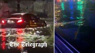 video: Watch: Cars stranded in London flood water after heavy rain
