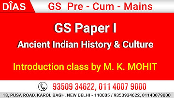 MK MOHIT Ancient Indian History & Culture || GS Paper I || Introduction Class