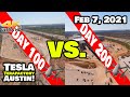 Tesla Gigafactory Austin 4K  Day 200 - 2/7/21 -  Terafactory TX - DAY 100 VS. DAY 200 SIDE-BY-SIDE!