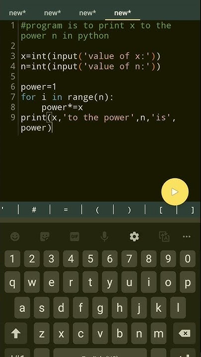 #7 program is to print x to the power n in python #python # ...