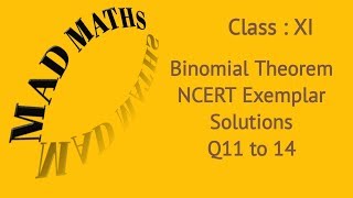 Binomial Theorem NCERT Exemplar Q11 to 14