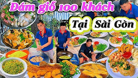 Món ăn ngon  đãi tiệc 100 khách quá hấp dẫn : Cơm chiên ngọc Bích ,khai vị  3 món ,Cá chẽm sốt cam .