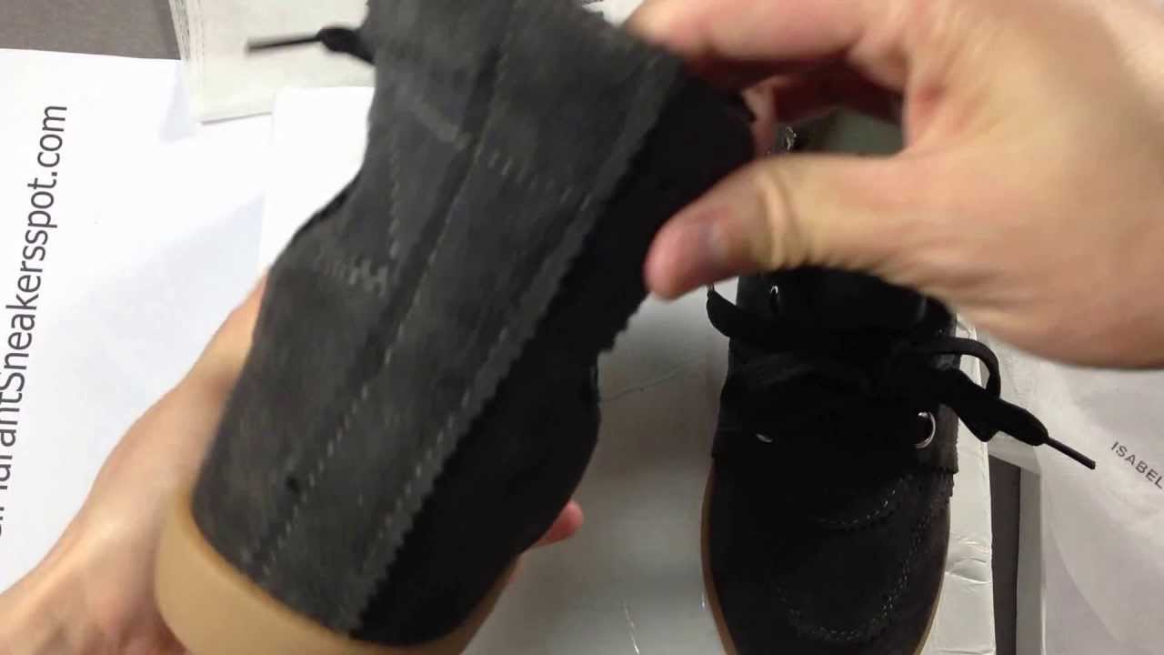 . veiligheid blik Isabel Marant Bobby Low top Wedge Sneaker In Black - YouTube
