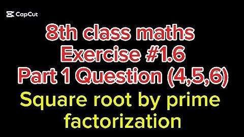 8th Class Maths Exercise 1.6 Part 1 | Square Root by Prime Factorization | Easy Solutions