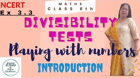 Divisibility Test|Divisibility rules|INTRODUCTION EX.3.3| Playing With Numbers|Maths Class VI|