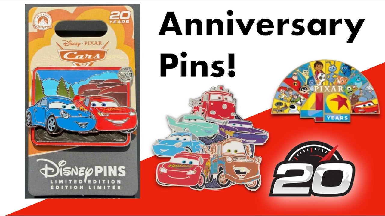 カーズ　公開20周年　ピンバッジ New 20th Anniversary Disney Cars Pins Released at the Disney Parks