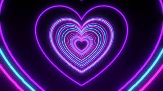 Neon Lights Love Heart Tunnel and Romantic Abstract Glow Particles 4K Moving Wallpaper Background