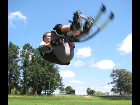 Front Flips on Jumping Stilts.