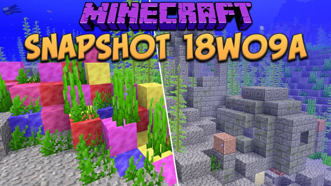 Minecraft 1 13 Snapshot 18w09a New Coral Blocks Underwater Ruins Update Aquatic Youtube