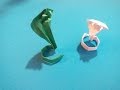 Змея из бумаги. Как сделать оригами кобру. A snake of paper. How to make origami Cobra. 一条蛇的纸