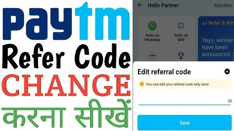How to Change Paytm Refer Code | Paytm Refer Code Edit Kaise kare