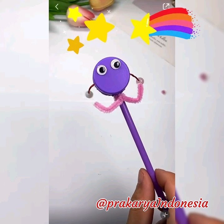 kerajinan tutup botol bekas prakarya sd tutorial #shorts