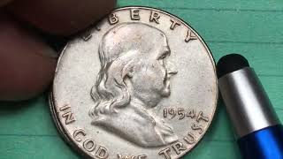 1954 US Ben Franklin 1/2 Dollar Coins Worth $10,000 Plus