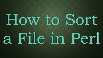 How to Sort a File in Perl