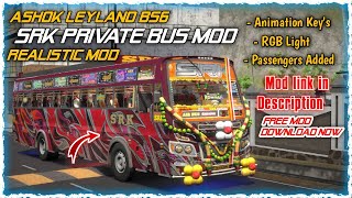 SRK private bus mod released for Bus Simulator Indonesia || Tamil Nadu private bus mod screenshot 5