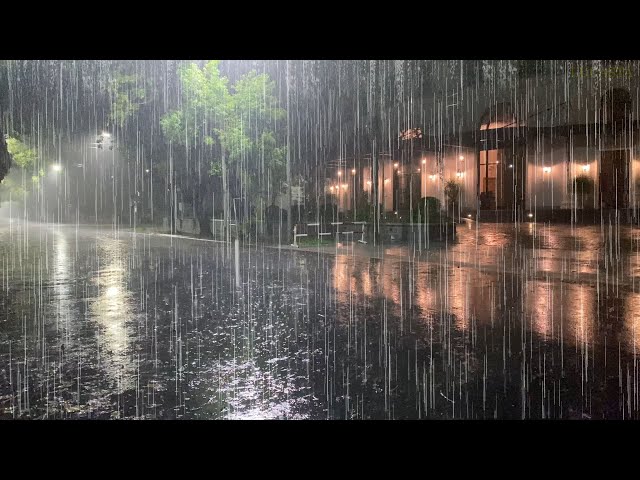 Beat Insomnia with Heavy Rain and Deep Thunder Sounds - Torrential Rain Sounds for Sleeping, Healing class=