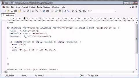 Beginner PHP Tutorial   55   Creating a Find and Replace Application Part 2 flv
