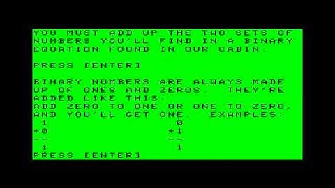 The Binary Adventure for the TRS-80 Color Computer