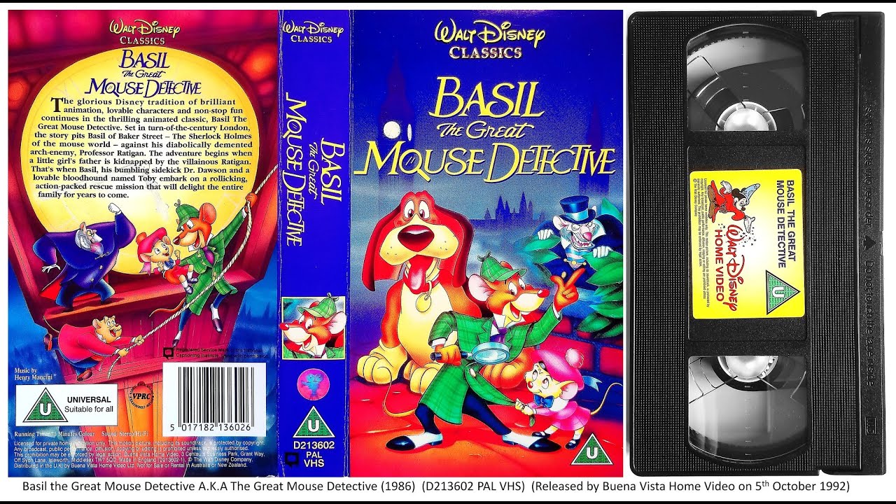Basil the Great Mouse Detective (1986) . 5th October 1992 - UK VHS