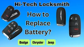 Chrysler / Jeep / Dodge Smart Key Fob Battery Replacement How To Replace DIY