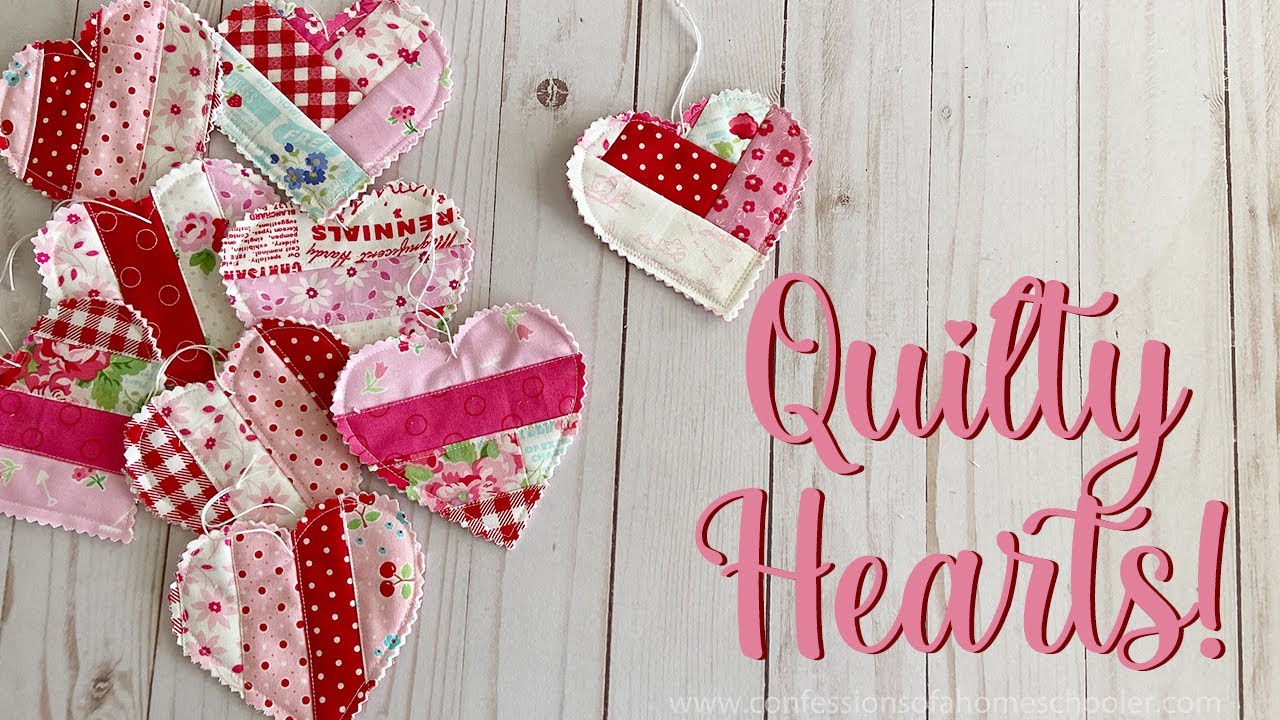 💕 Quilty Hearts Ornaments Tutorial! (Beginner friendly QAYG!) 