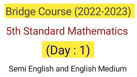 Day 1 | 5th Standard Maths bridge course | setu abhyas 5th maths Semi English and English Medium
