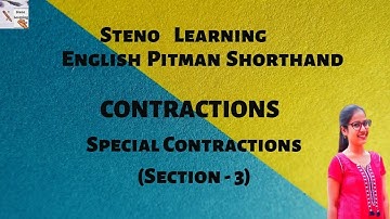 Special Contractions (Section-3) | Contractions in Stenography Pitman shorthand by Steno Learning