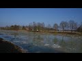 Eisschollen auf dem Dortmund-Ems-Kanal im Zeitraffer