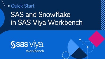 SAS and Snowflake in SAS Viya Workbench | SAS Viya Workbench Quick Start Tutorial