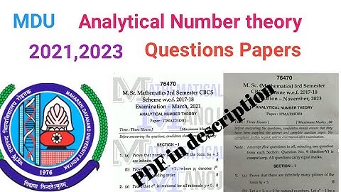 Discrete Mathematics||Questions Papers||Msc 3rd Sem MDU||2018