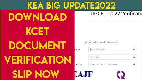 download kcet document verification slip