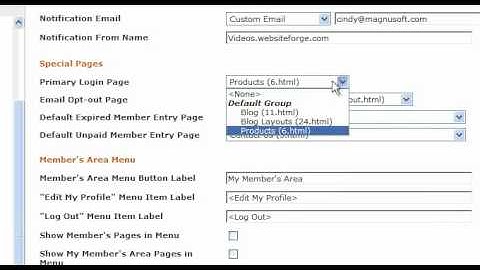 Membership Module Special Pages - Websiteforge Ecommerce Website