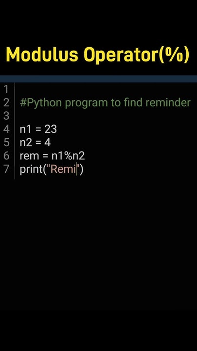 Modulus Operator in Python | How to find reminder | #olevelpython # ...