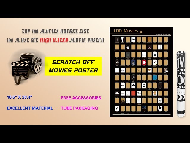 Official IMDb Top 100 Movies Scratch Off Poster - moonflix