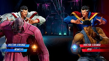 WHITE DOCTOR STRANGE & PINK NEMESIS VS D.STRANGE & BLUE RYU - Marvel vs Capcom Infinite All Costumes