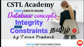 Integrity Constraints dbmstamil|referential integrity constraints in rdbms Tamil|data integrity dbms