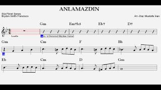 ANLAMAZDIN--Gm--(Play Along)--:Flute,Guitar,Violin,Keyboard,Melodica. Resimi