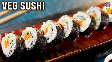 Hoe maak je vegetarische sushi thuis | Recept voor vegetarische sushi | Vegetarische sushivulling...