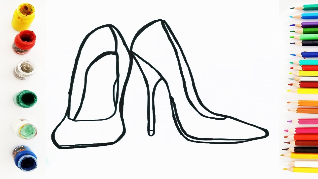 Barbie High Heel Sandal Coloring Pages | How to Draw Cute Shoes | Learn ...