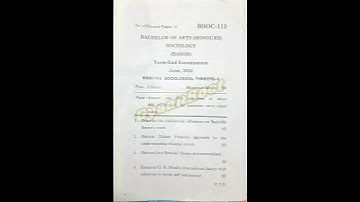 BSOC-113: SOCIOLOGICAL THINKERS-II | JUNE 2024 | IGNOU #ignouexam2024 #shorts #tee2024 #june2024