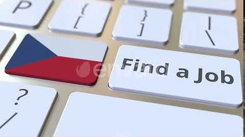 FIND A JOB Text and Flag of the Czech Republic on the Buttons | Motion Graphics - Envato elements