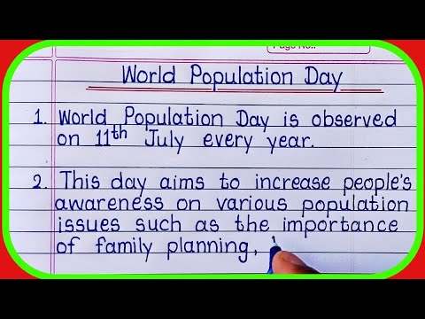 2 minute speech on world population day