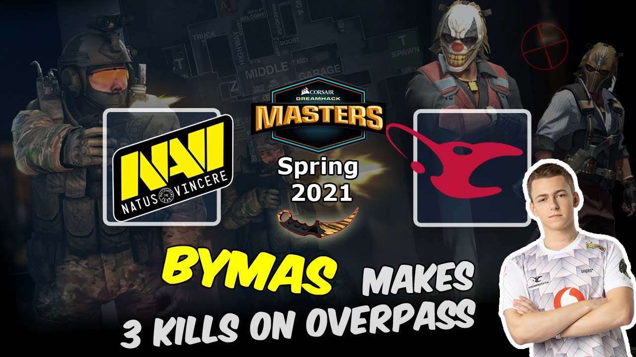 Bymas makes 3 kills on Overpass, Natus Vincere vs mousesports, DreamHack Masters Spring 2021