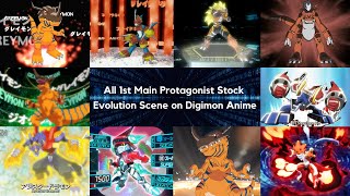 All First Main Protagonist Stock Evolution Scene in Digimon Anime History (Adventure - Ghost Game)