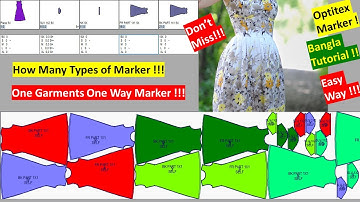 Marker in Optitex | How to One Garments One Way Marker easily ||Marker in Optitex Software Bangla ||