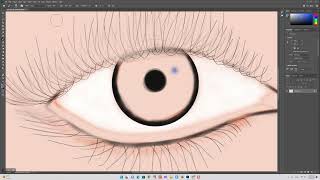 Drawing eye using adobe photoshop free hand